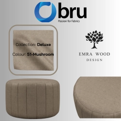 Pufa Okrągłą Kolory Rozmiary Tkanina Deluxe Fi 35 - 40 - 45 - 50 - 55 - 60 - 65 - 70 - 75 - 80 - 85 - 90 - 95 - 100 cm