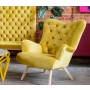 Fotel uszak CHESTERFIELD Cytrynowa Żółcień