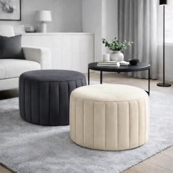 Pufa AMOR Velvet – Designerska Okrągła Pufa Welurowa