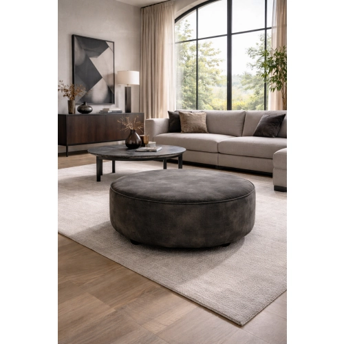 Pufa MONTE – Luksusowa Okrągła Pufa Welurowa do Salonu i Strefy Lounge
