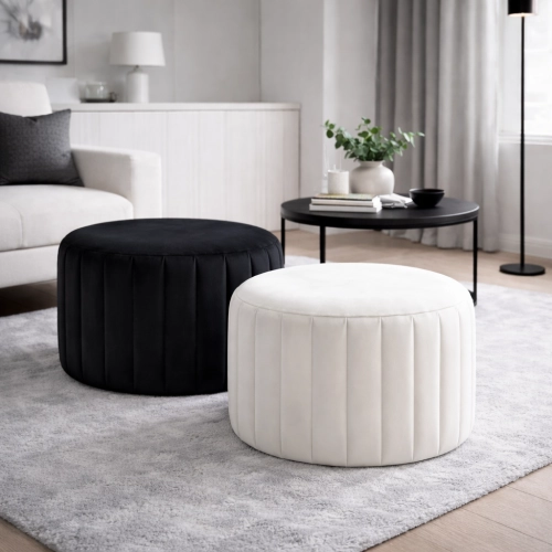 Pufa AMOR Velvet – Designerska Okrągła Pufa Welurowa