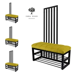 Ławka Tapicerowana Hold Me 13 z Wieszakiem - Styl Industrialny Model: LGM-414