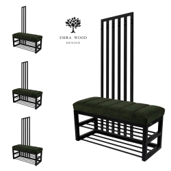 Ławka Tapicerowana Strong 09 z Wieszakiem - Styl Industrialny Model: LGM-414