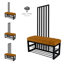 Ławka Tapicerowana Hold Me 09 z Wieszakiem - Styl Industrialny Model: LGM-414