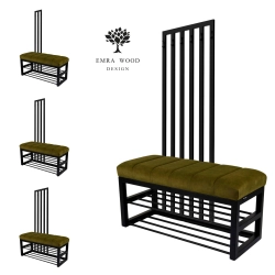 Ławka Tapicerowana Hold Me 15 z Wieszakiem - Styl Industrialny Model: LGM-414
