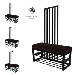 Ławka Tapicerowana Hold Me 06 z Wieszakiem - Styl Industrialny Model: LGM-414