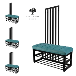 Ławka Tapicerowana Hold Me 19 z Wieszakiem - Styl Industrialny Model: LGM-414