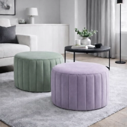 Pufa AMOR Velvet – Designerska Okrągła Pufa Welurowa