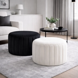 Pufa AMOR Velvet – Designerska Okrągła Pufa Welurowa