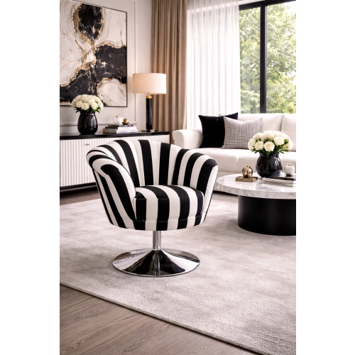 Fotel Muszelka Glamour Classic Pasy LUX-1