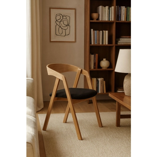 Krzesło tapicerowane KR-58 dębowe