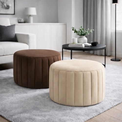 Pufa AMOR Velvet – Designerska Okrągła Pufa Welurowa