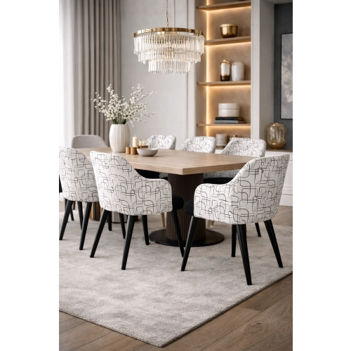 Krzesło tapicerowane DELUXE KR-9 Tkanina Kwadraty 01 Wonder Velvet