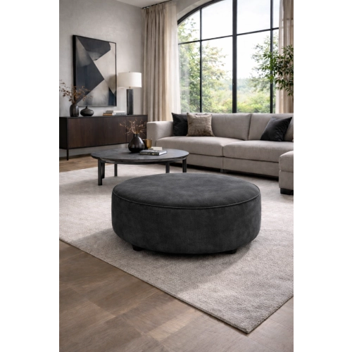 Pufa MONTE – Luksusowa Okrągła Pufa Welurowa do Salonu i Strefy Lounge