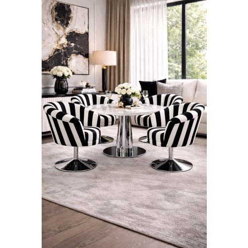 Fotel Muszelka Glamour Classic Pasy LUX-1