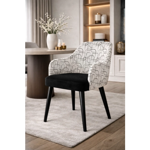 Krzesło tapicerowane DELUXE KR-9 Tkanina Kwadraty 01 Wonder Velvet