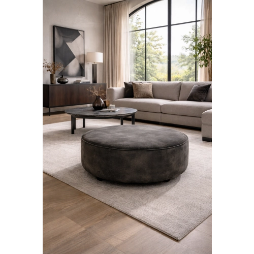 Pufa MONTE – Luksusowa Okrągła Pufa Welurowa do Salonu i Strefy Lounge