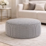 Pufa Okrągła Pepitka Nowoczesna Designerska Siedzisko Podnóżek Do Salonu Sypialni Home Premium